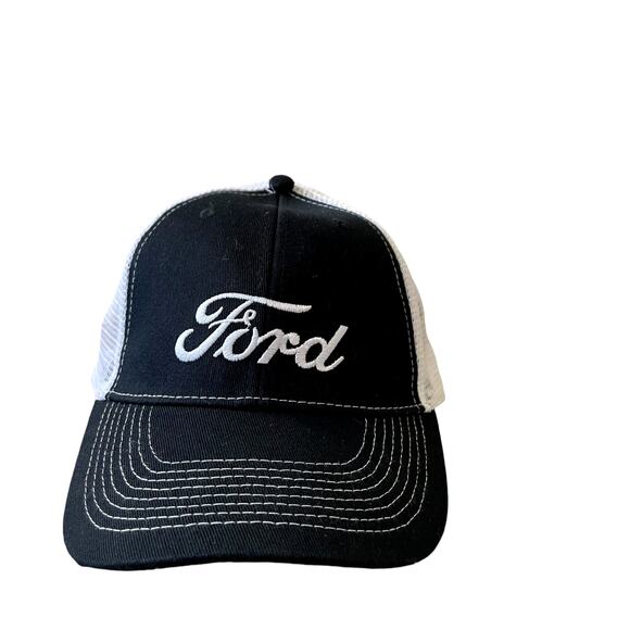 FORD Men's Mesh Hat Black White Embroidered Logo One Size Fits Most OSFA - Picture 7 of 13